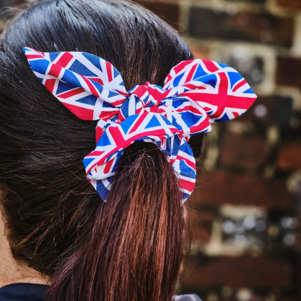 team_gb_union_jack_hair_scrunchie_bow_3.webp Team GB Union Jack Hair Scrunchie Bow